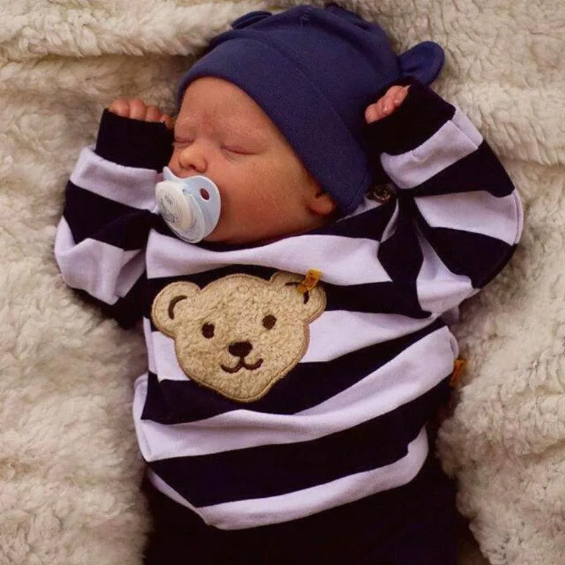 17-Inch Reborn Toddler Boy Doll: Soft Full Body Silicone, Flexible 3D Skin Tone