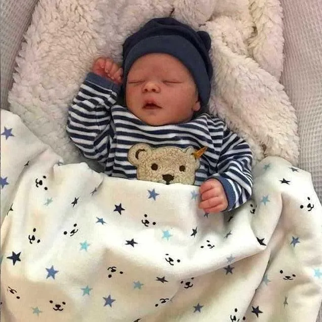17-Inch Reborn Toddler Boy Doll: Soft Full Body Silicone, Flexible 3D Skin Tone