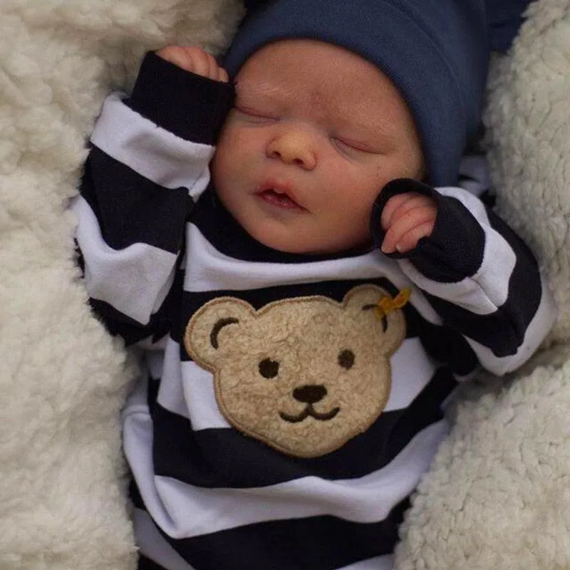 17-Inch Reborn Toddler Boy Doll: Soft Full Body Silicone, Flexible 3D Skin Tone