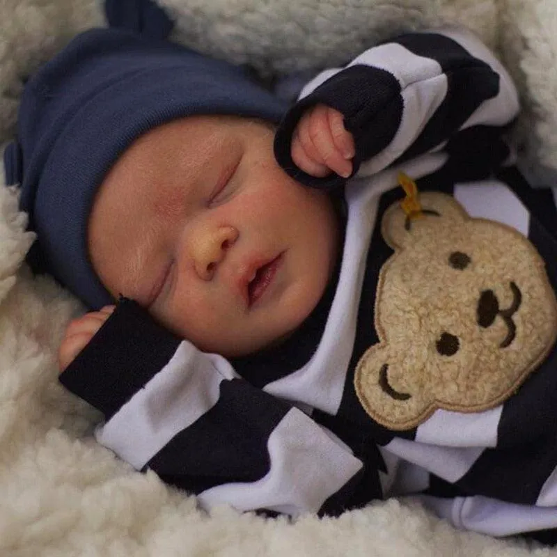 17-Inch Reborn Toddler Boy Doll: Soft Full Body Silicone, Flexible 3D Skin Tone