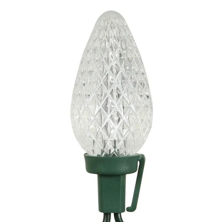 25-Count Pure White C9 LED Christmas Light Strand on 16' Green Wire