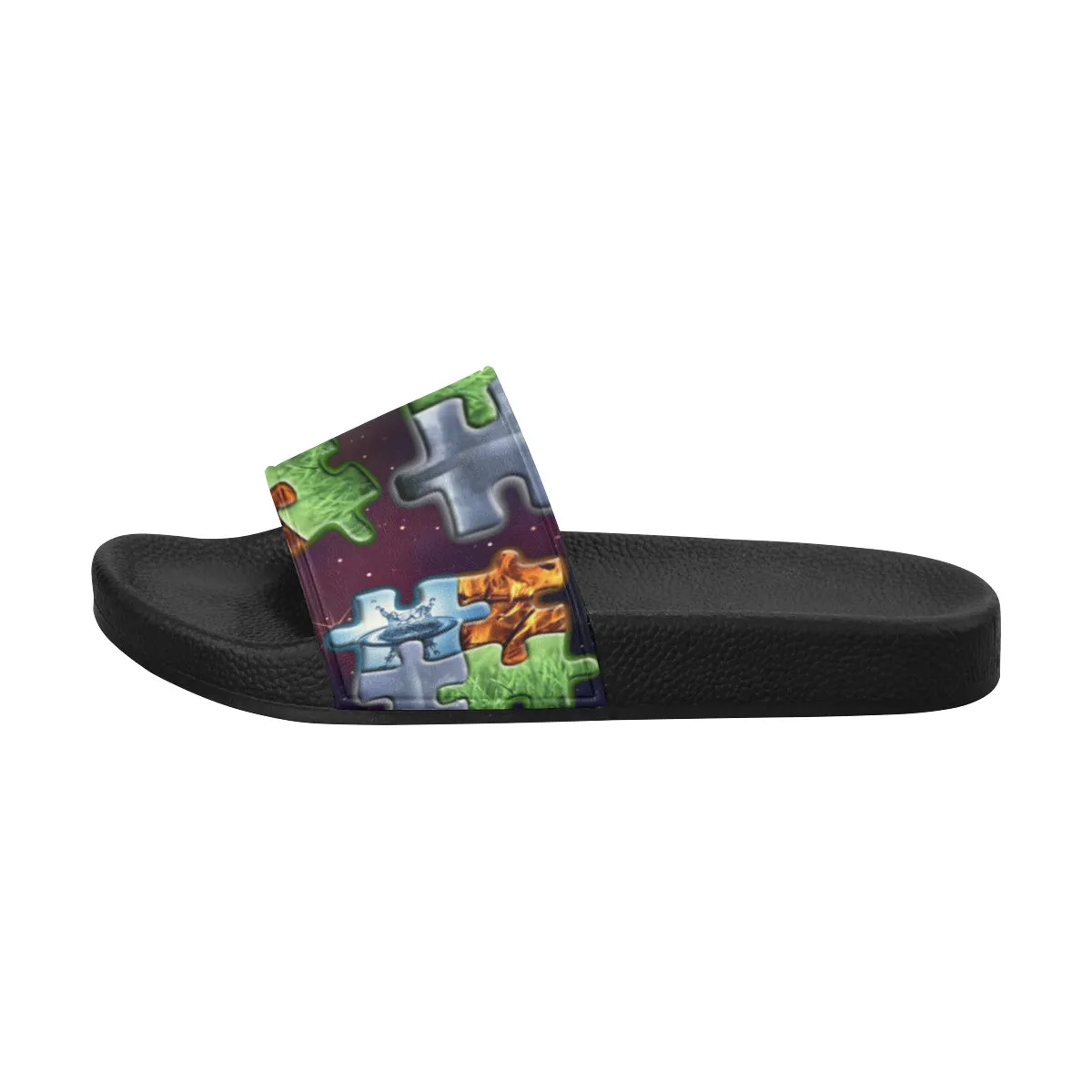 4 elements puzzle Men's Slide Sandals