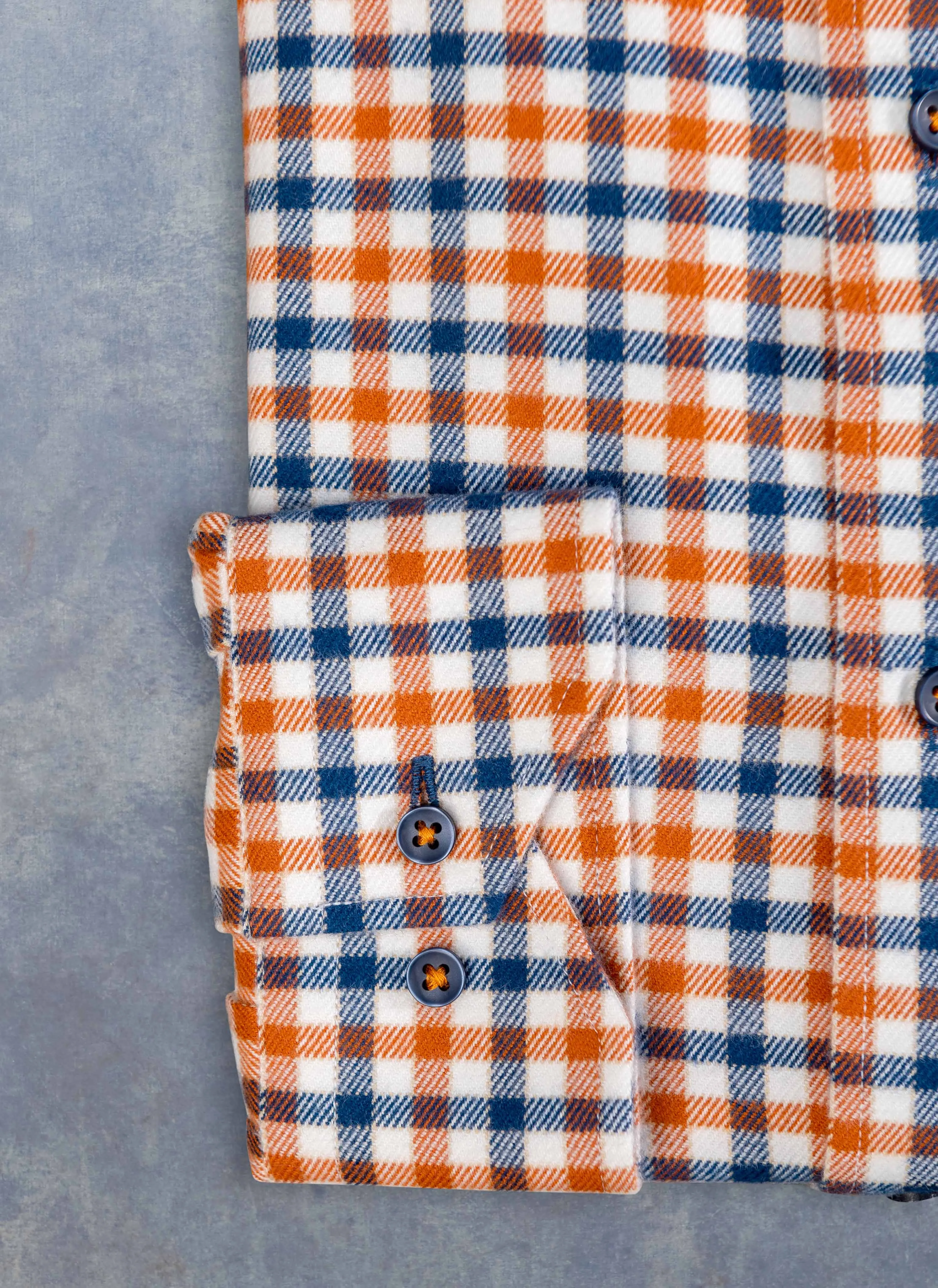 Alexander Sport Shirt in Navy and Orange Check