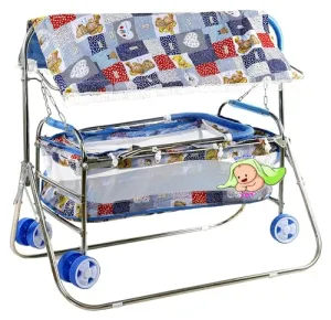 Bachaa Ji Toy Baby Jhula For New Born Baby Cradle Sleeping- Mosquito Net Baby Jhula (Blue) - Iron