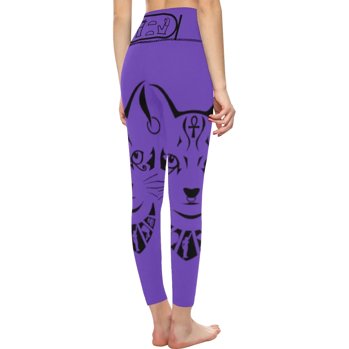 BASTET PURPLE All Over Print High-Waisted Leggings