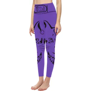 BASTET PURPLE All Over Print High-Waisted Leggings