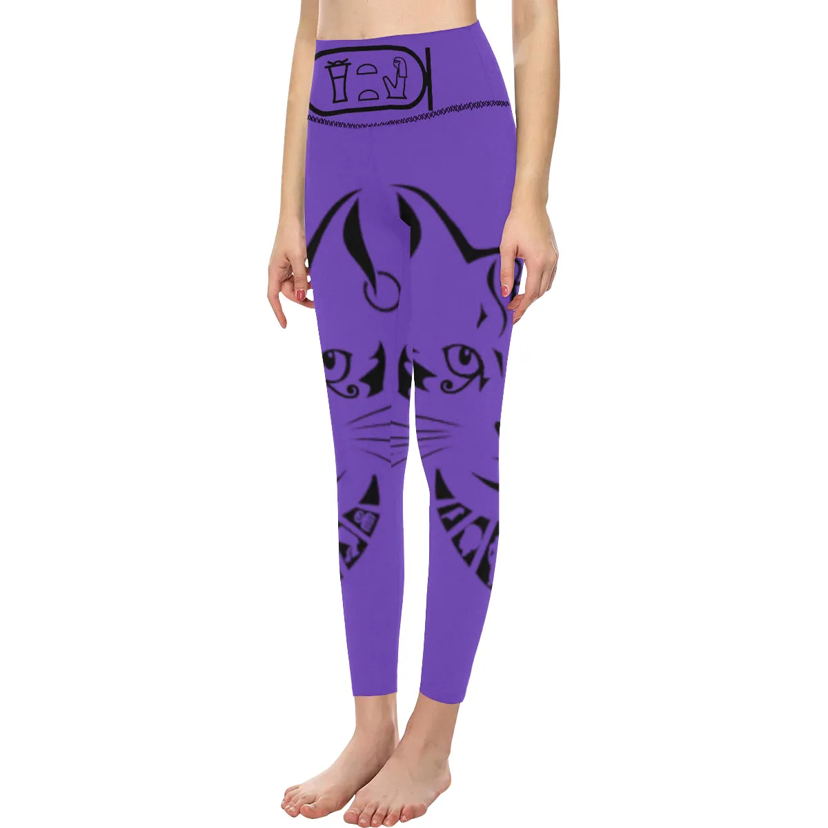 BASTET PURPLE All Over Print High-Waisted Leggings