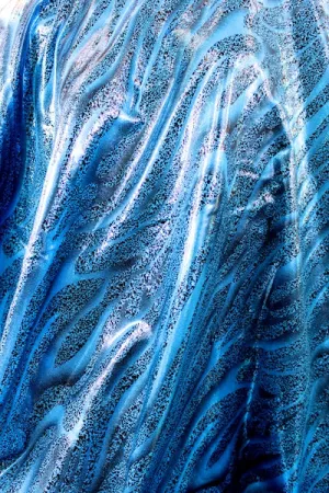 Blue Foil Spandex Fabric Sample