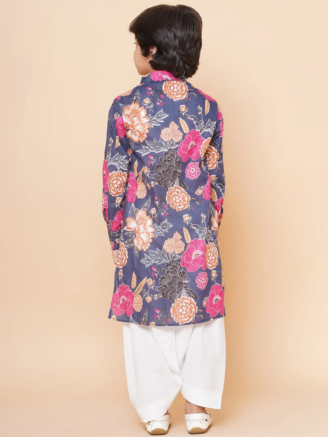 Boys Blue Printed Kurta with Salwar for Kids - Bhama