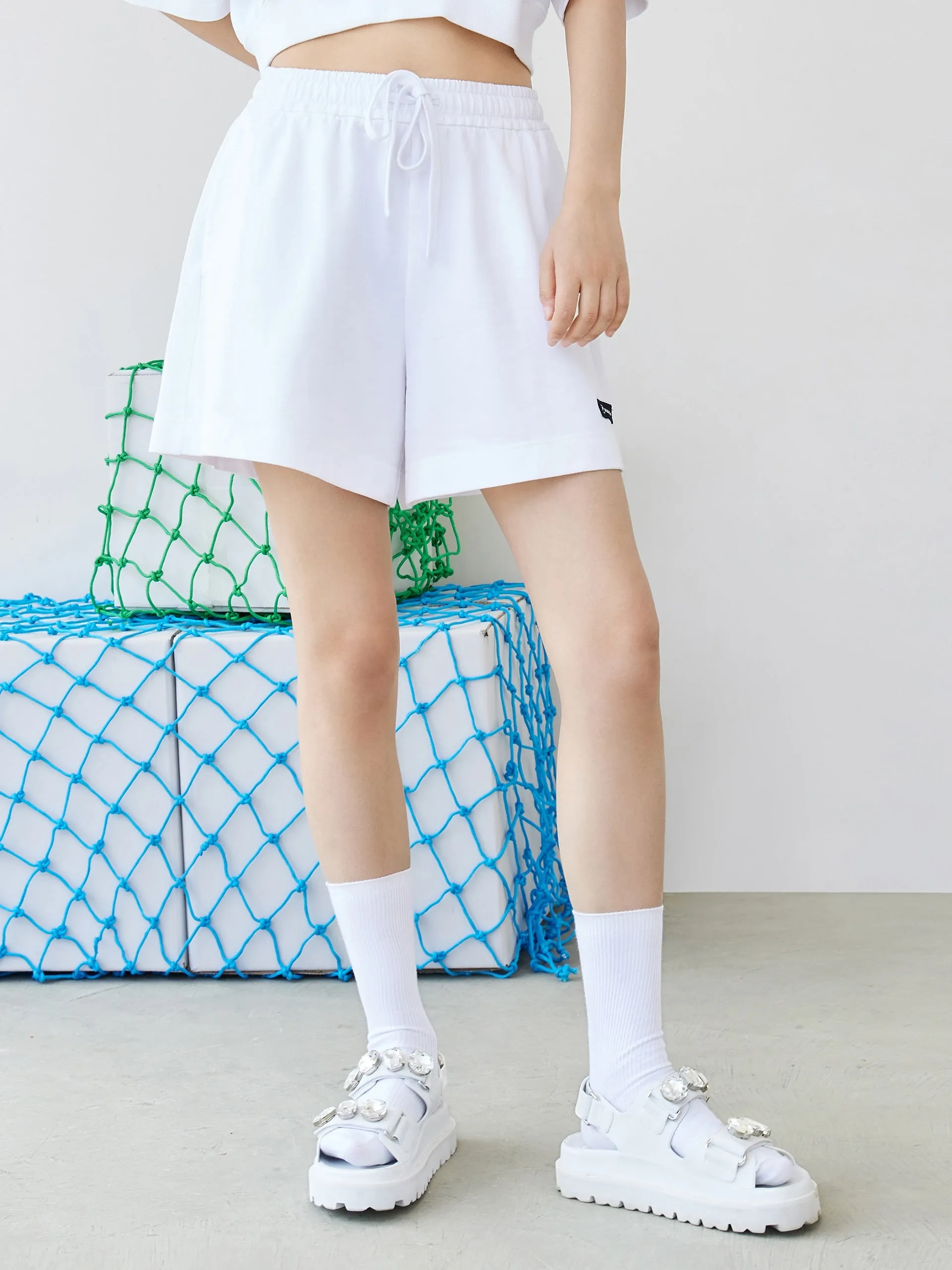 Cotton Elastic Drawstring Shorts