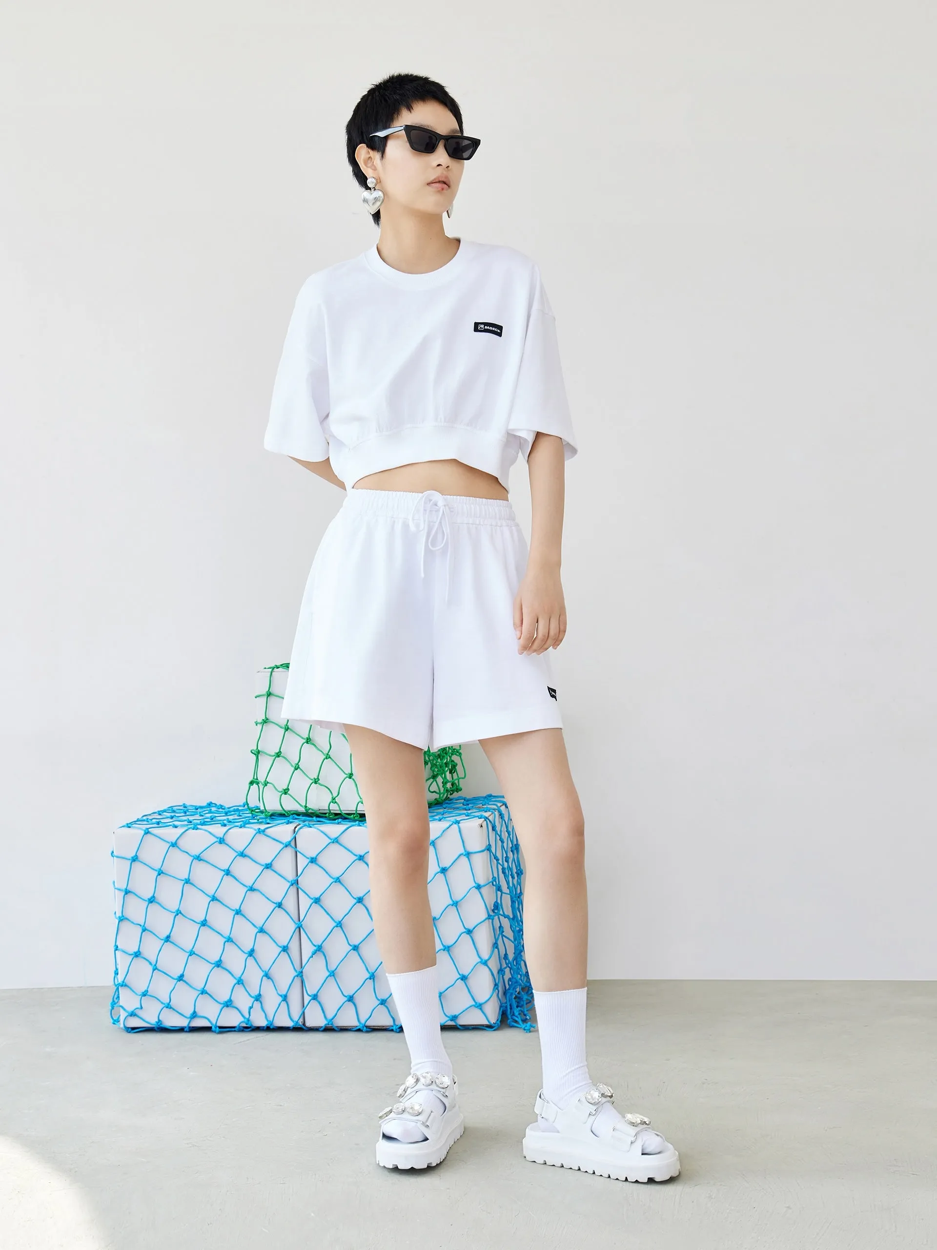 Cotton Elastic Drawstring Shorts