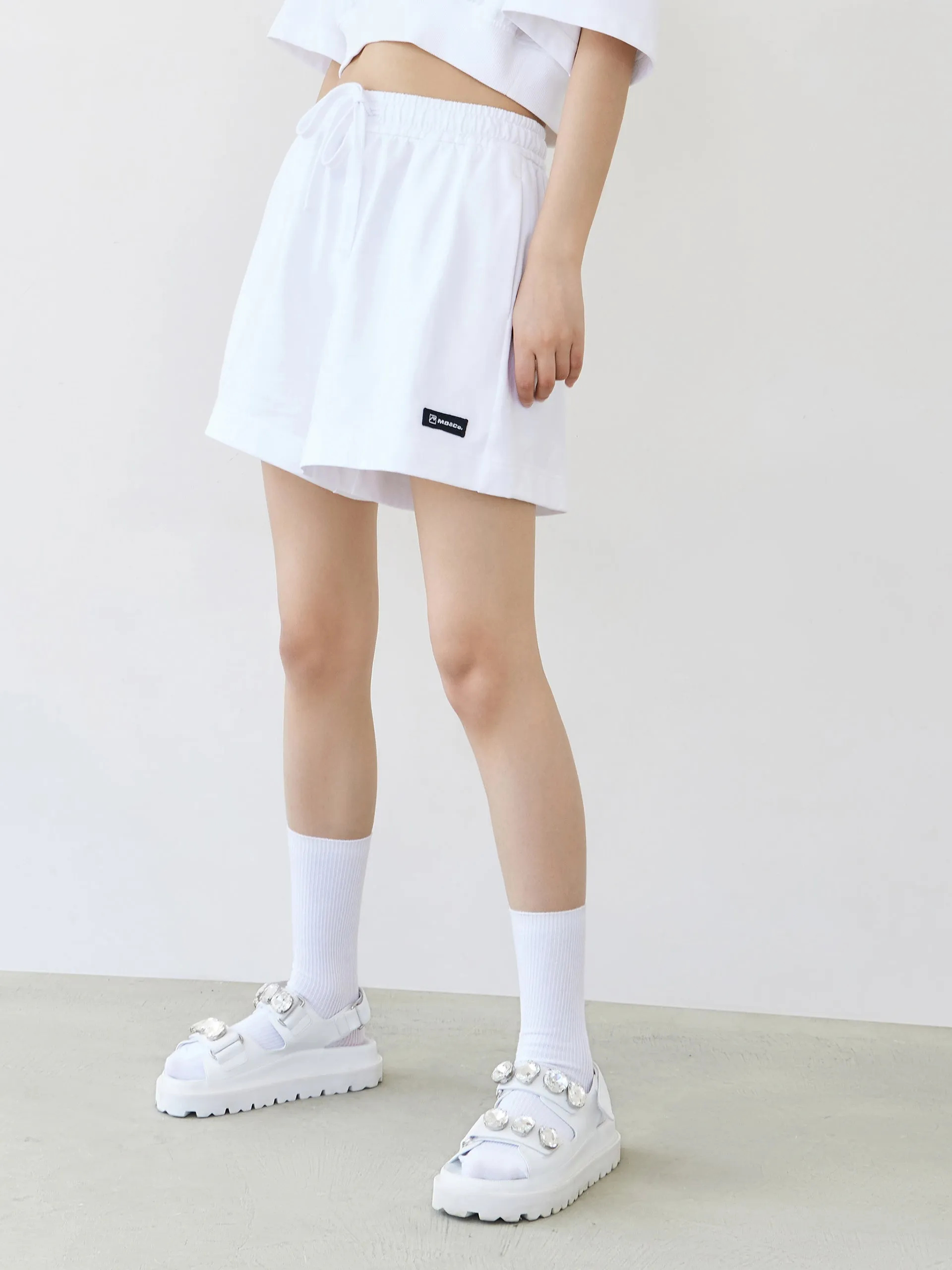 Cotton Elastic Drawstring Shorts