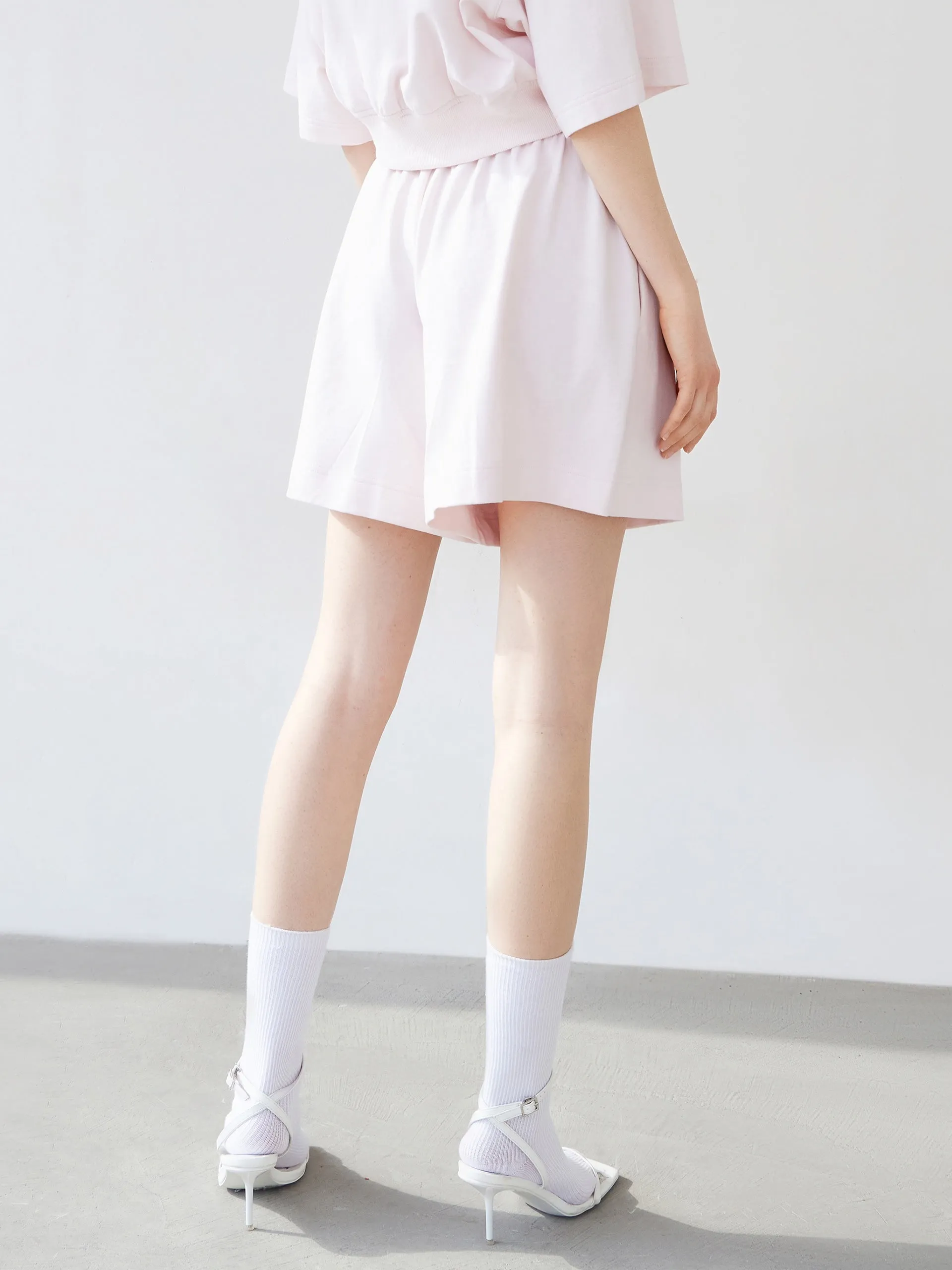 Cotton Elastic Drawstring Shorts