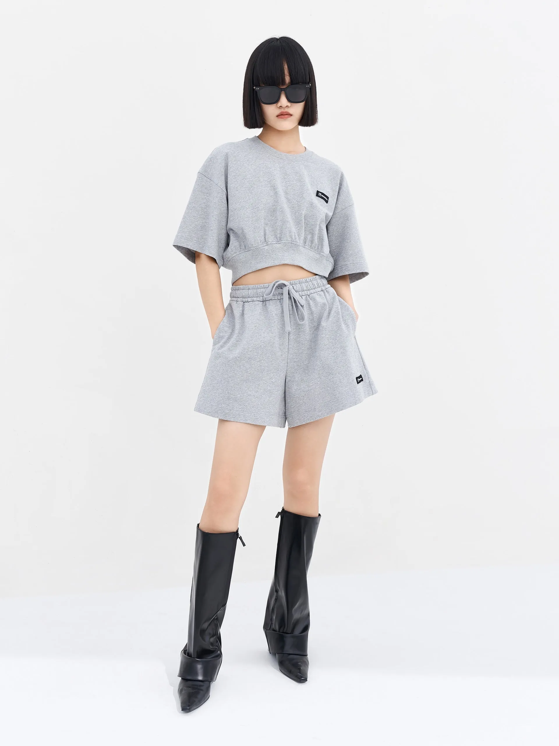 Cotton Elastic Drawstring Shorts