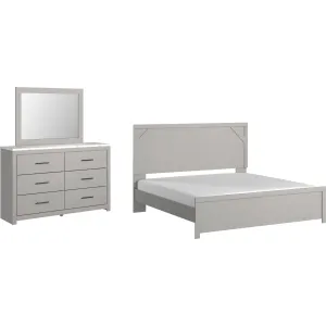 Cottonburg 5 Piece King Panel Bedroom - Light Gray/White