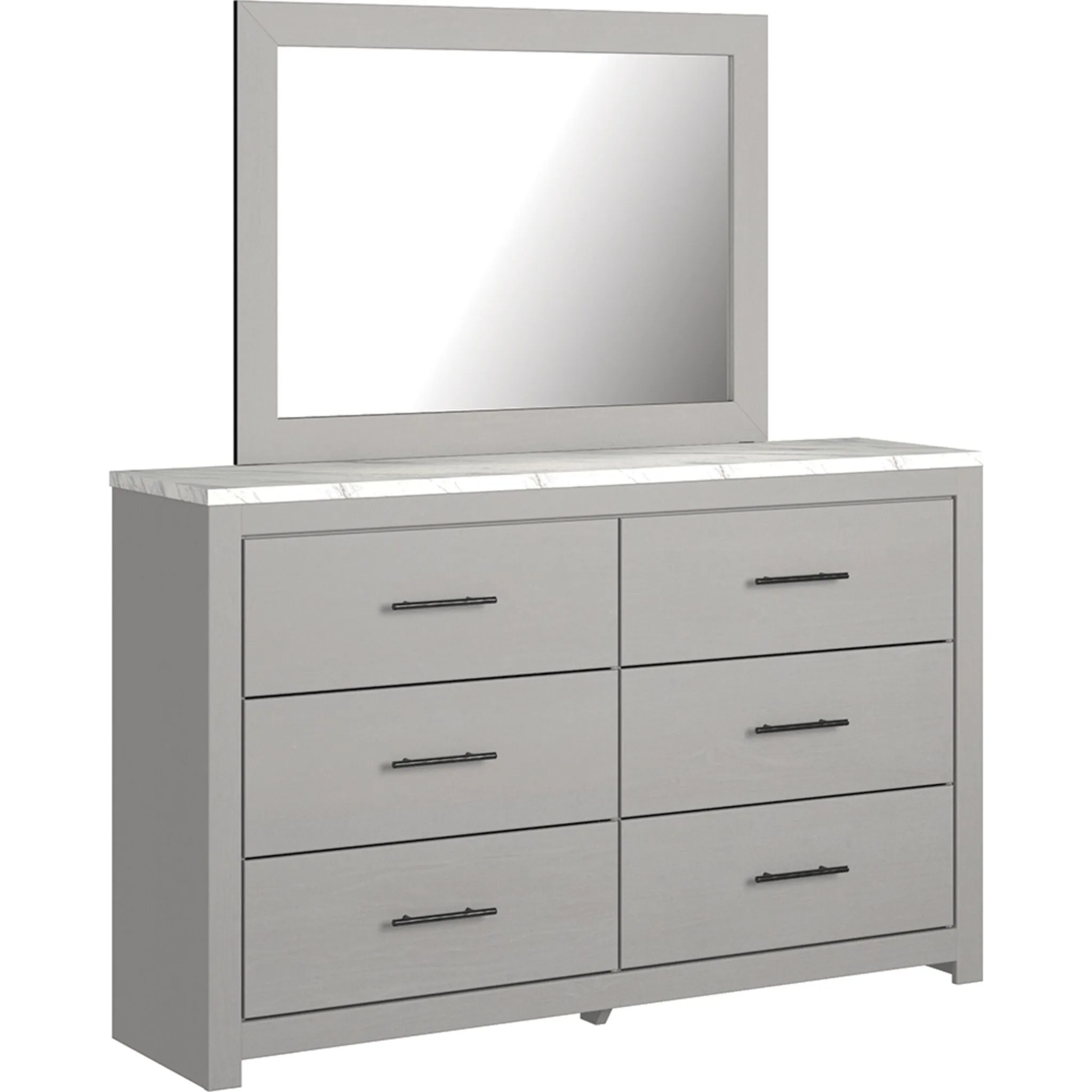 Cottonburg 5 Piece Queen Panel Bedroom - Light Gray/White