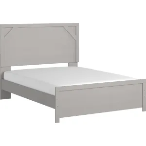 Cottonburg Panel Bed - Light Gray/White