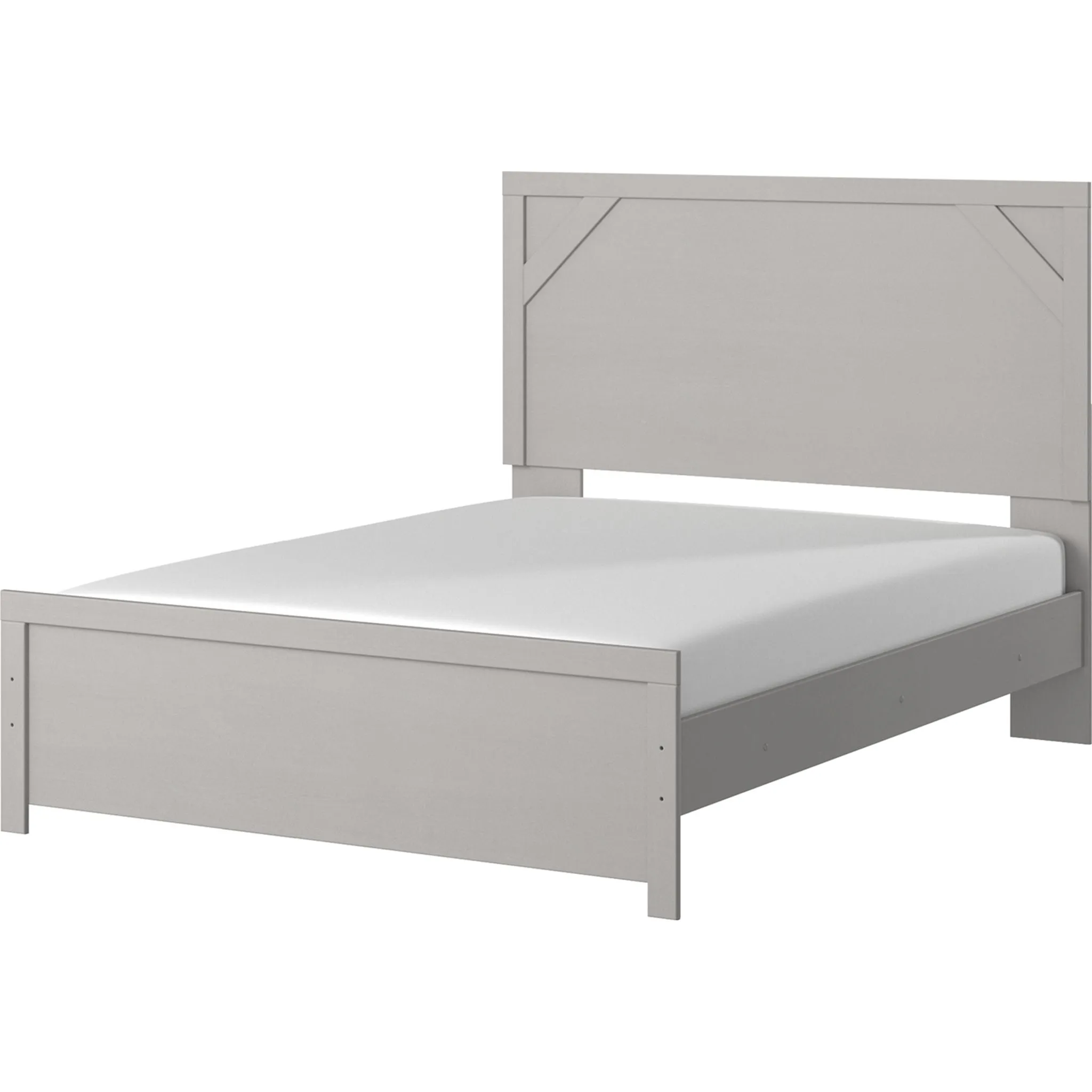 Cottonburg Panel Bed - Light Gray/White