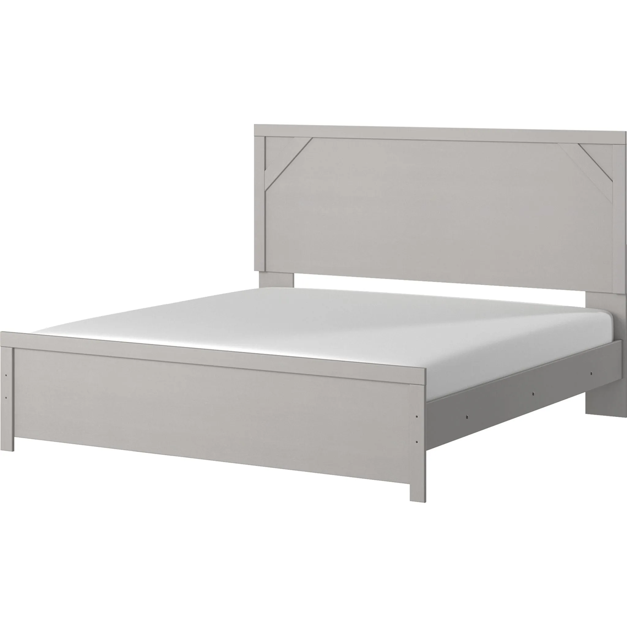 Cottonburg Panel Bed - Light Gray/White