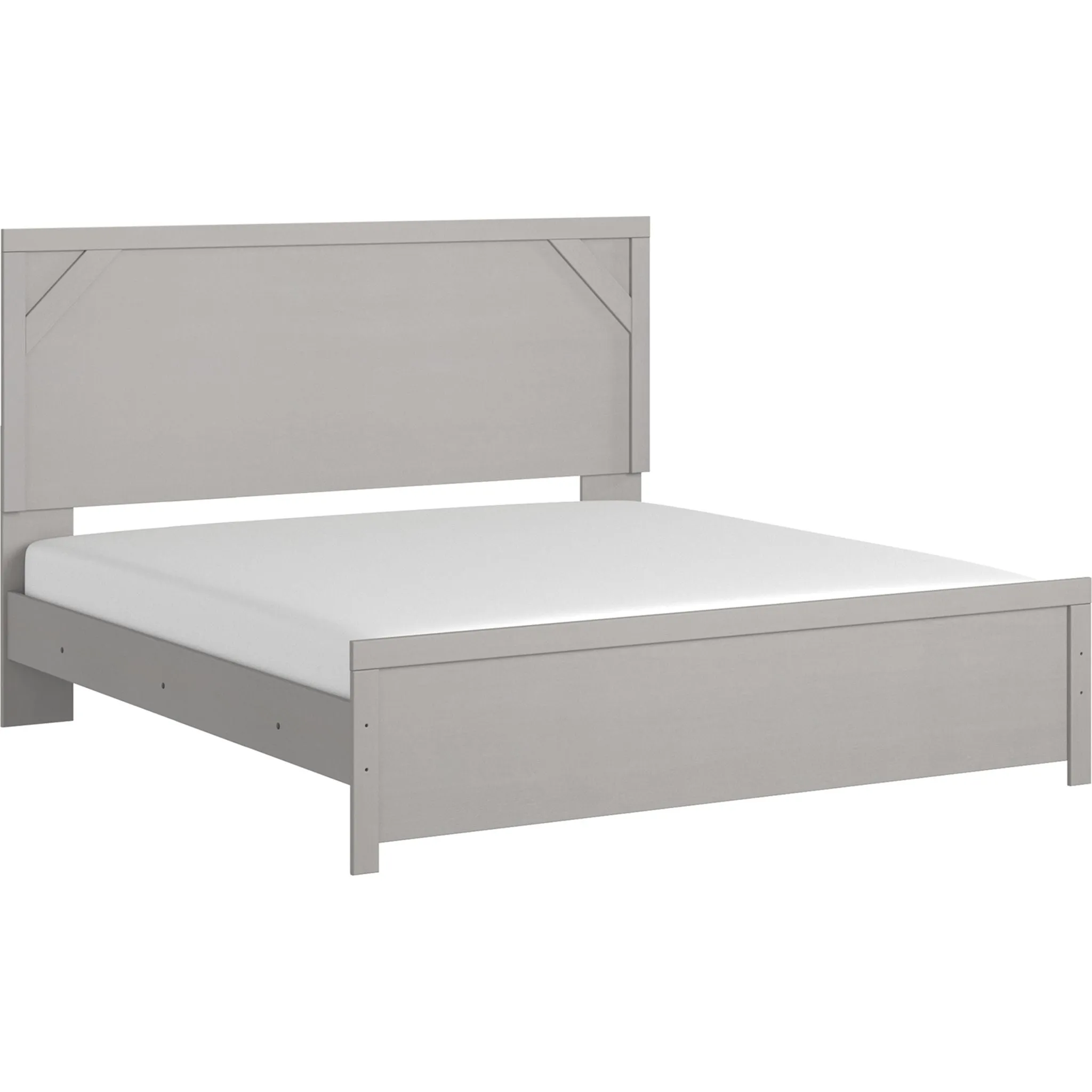 Cottonburg Panel Bed - Light Gray/White