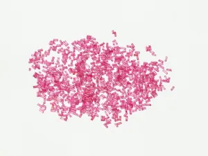 Dark Pink Transparent Pipe / Bugle Glass Seed Beads- 4.5 mm (Wholesale)