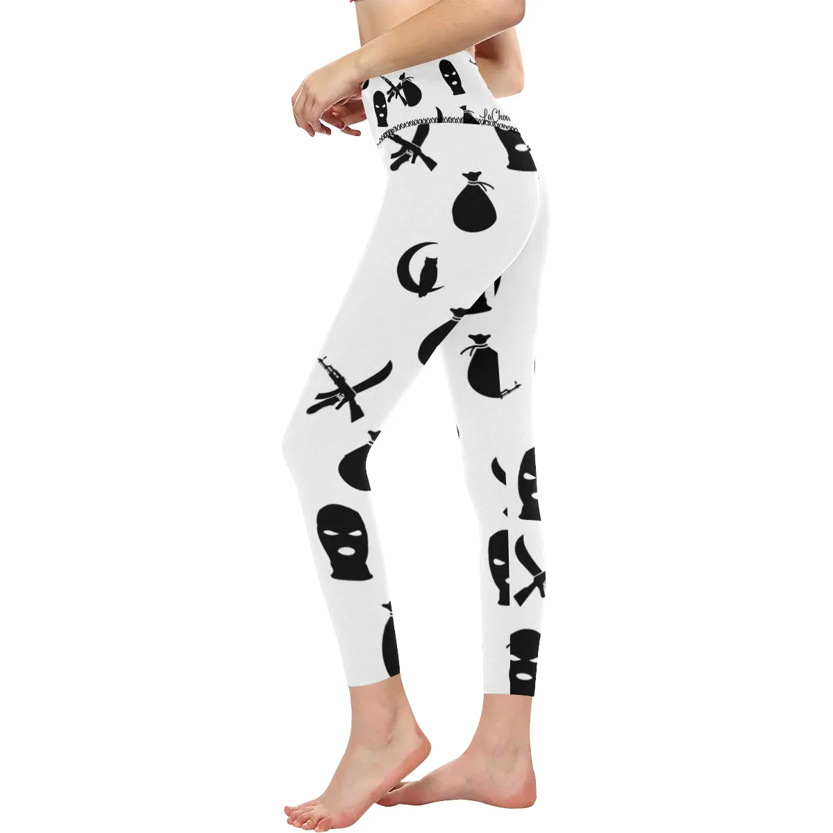 DRILLIN WHT All Over Print High-Waisted Leggings