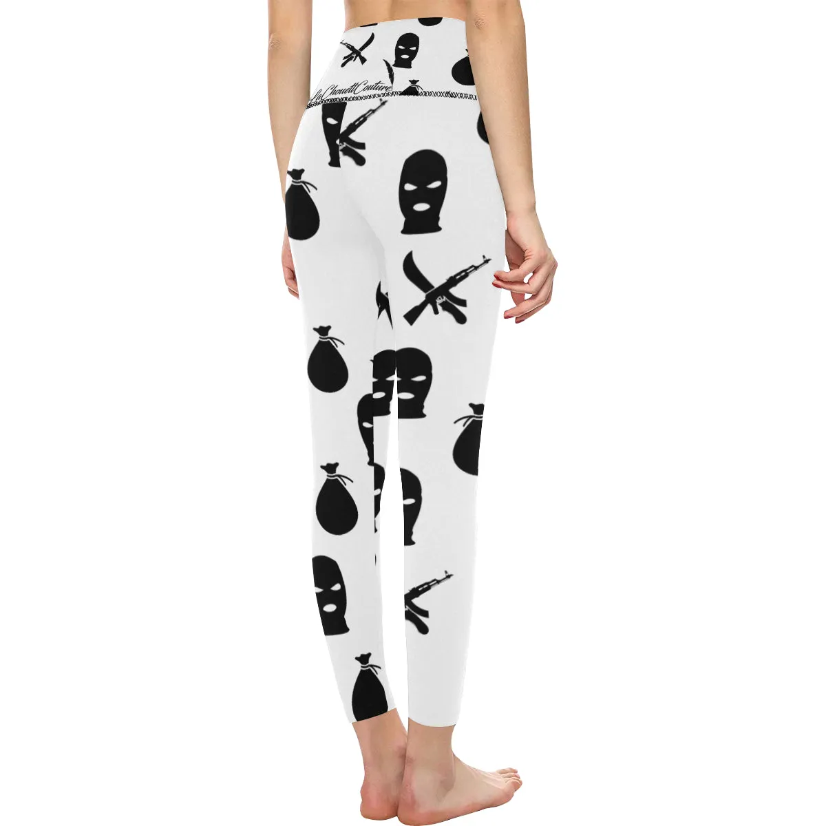 DRILLIN WHT All Over Print High-Waisted Leggings