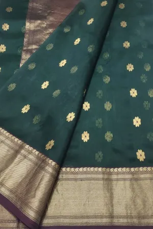 Ethically made Green Chanderi Handloom Silk Saree