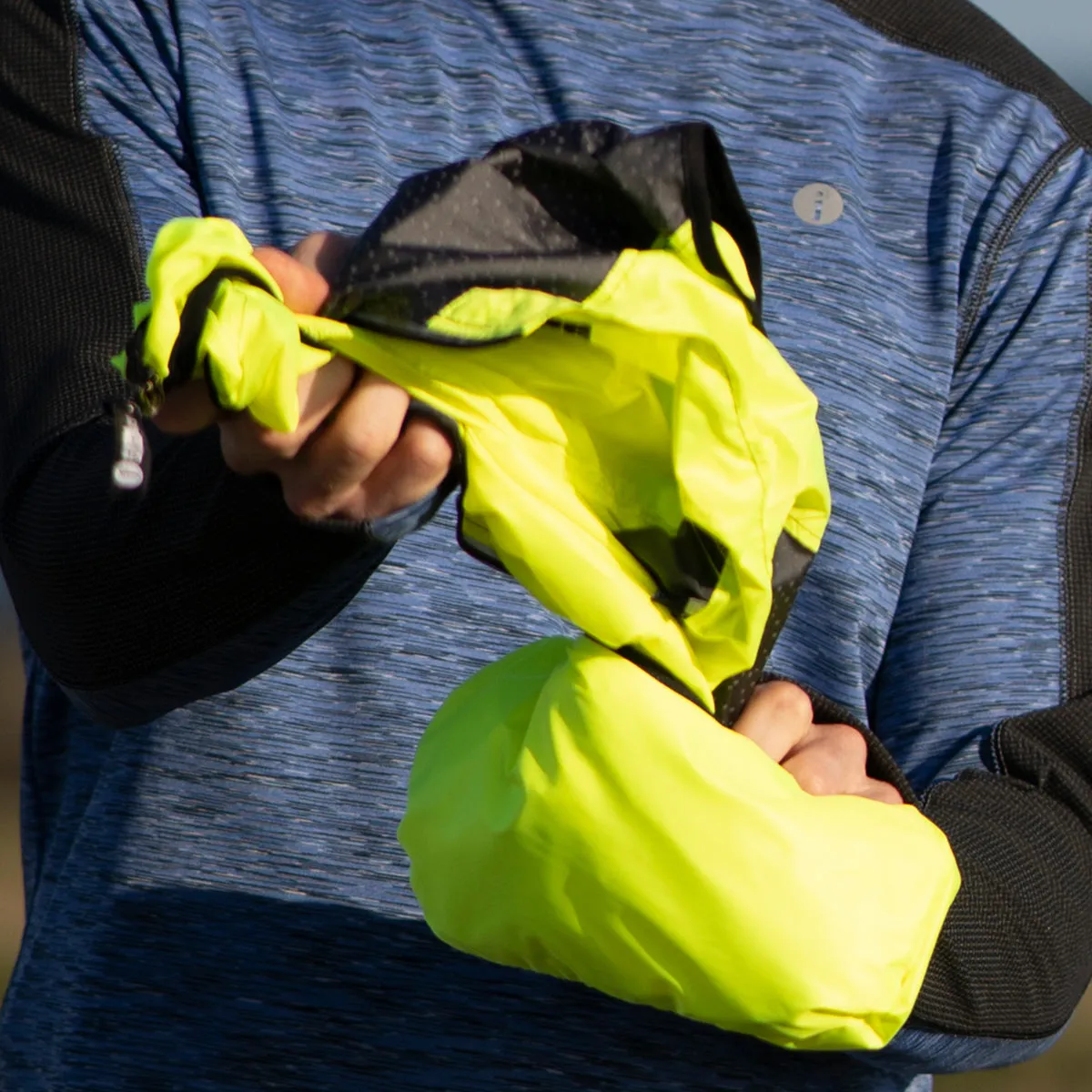 FINAL SALE: Venture Packable Men's Reflective Vest in Navy / Flo Lime