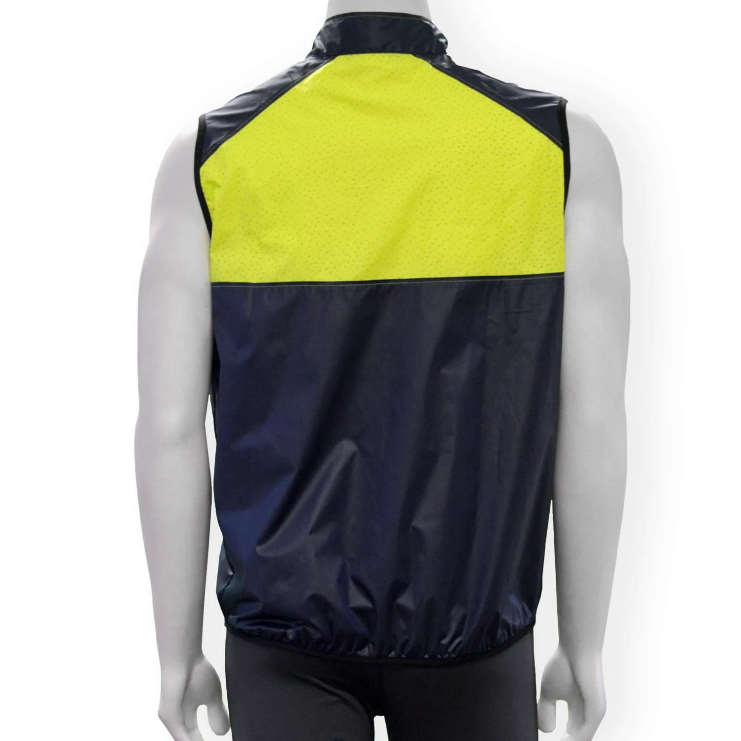 FINAL SALE: Venture Packable Men's Reflective Vest in Navy / Flo Lime