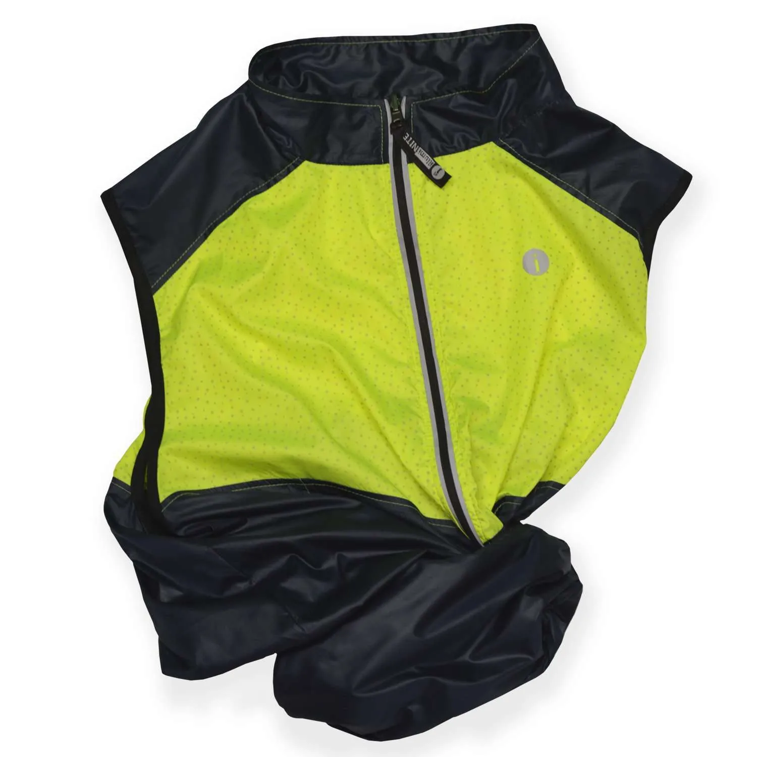FINAL SALE: Venture Packable Men's Reflective Vest in Navy / Flo Lime