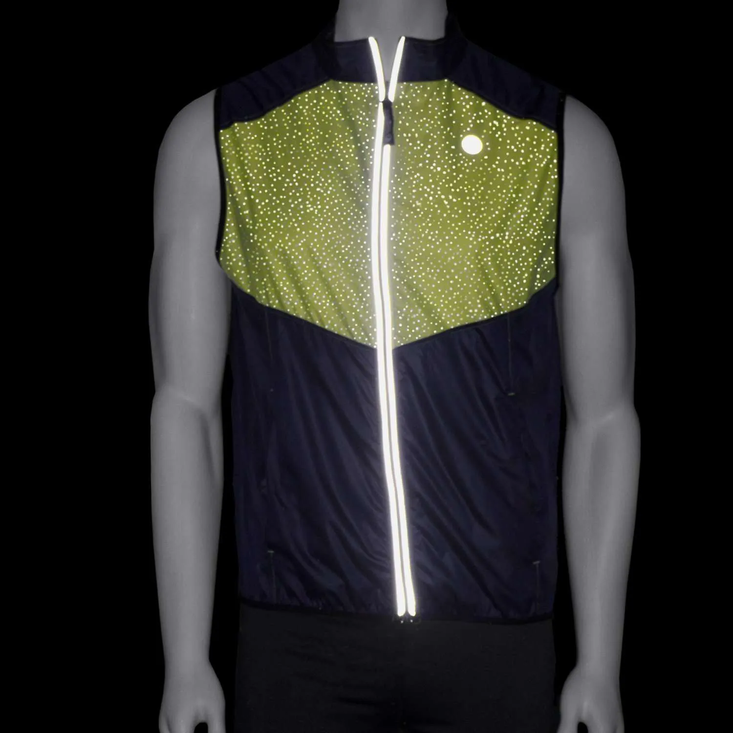 FINAL SALE: Venture Packable Men's Reflective Vest in Navy / Flo Lime