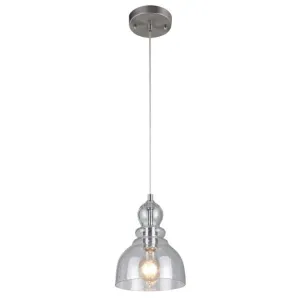 Fiona One-Light Indoor Mini Pendant, Brushed Nickel Finish