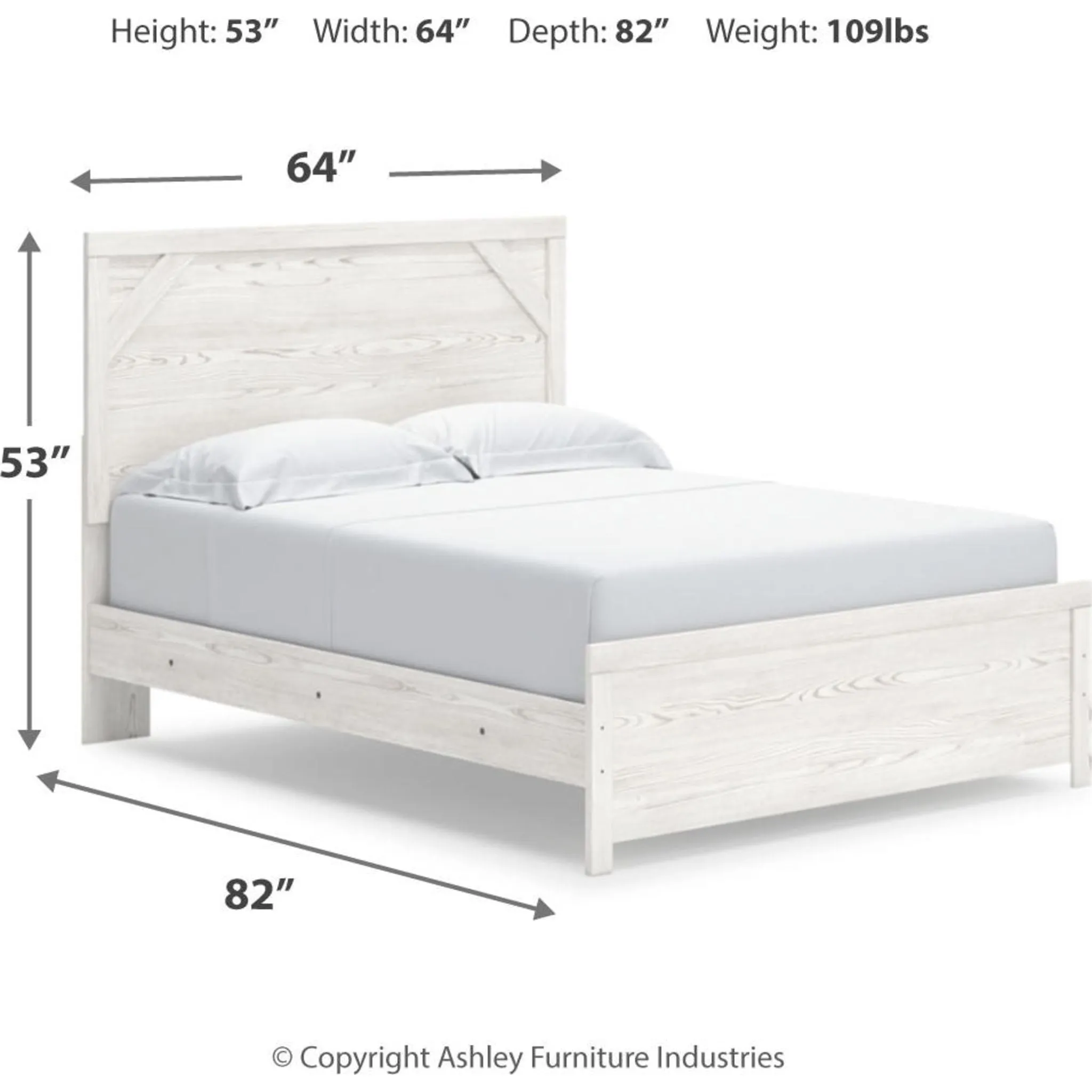 Gerridan 5 Piece Queen Panel Bedroom - White/Gray