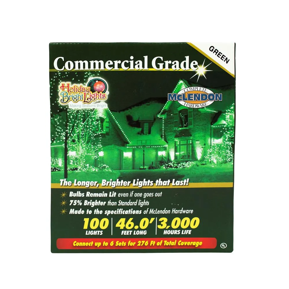 Holiday Bright 201004MBX Christmas Commercial Incandescent 100-Light Set, Green