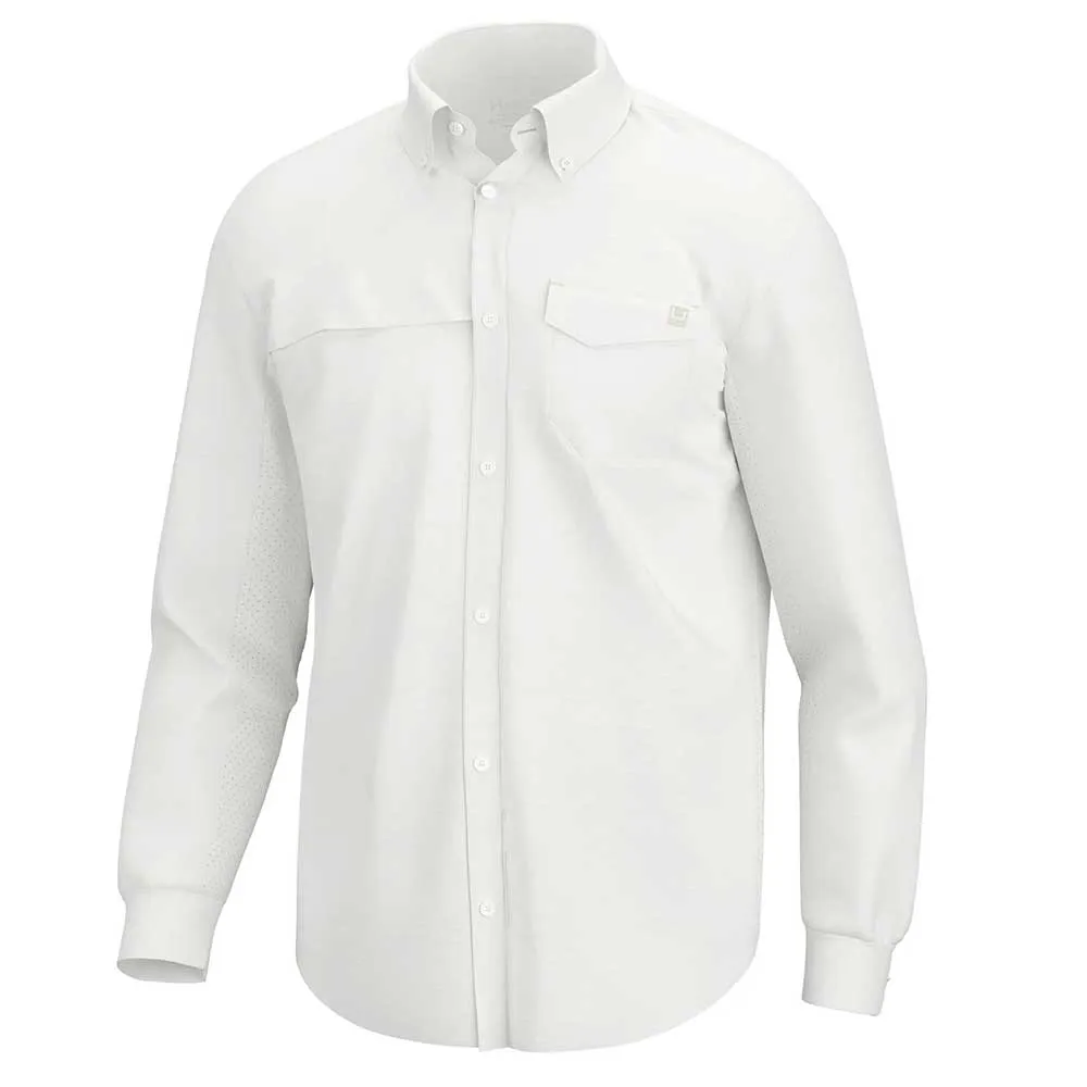 Huk Tide Point Long Sleeve Sport Shirt - White