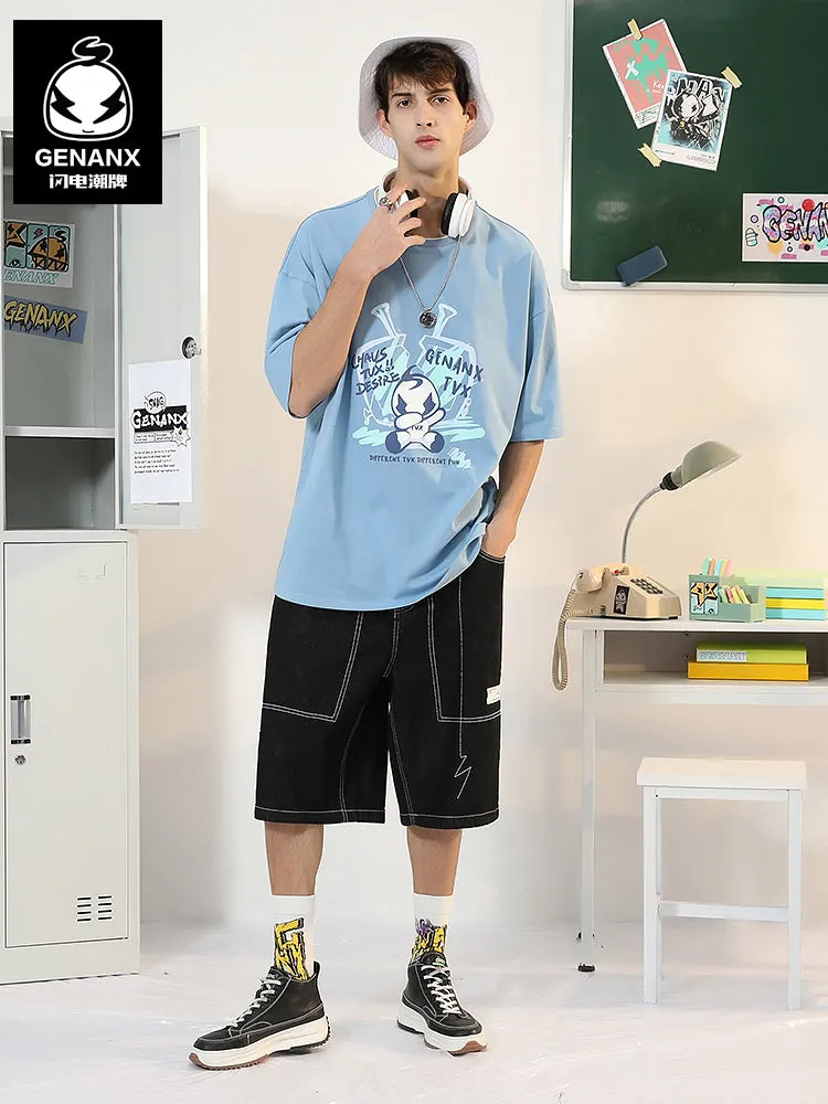 [Lightning Tide brand ×TVX joint model] Printed cotton T-shirt