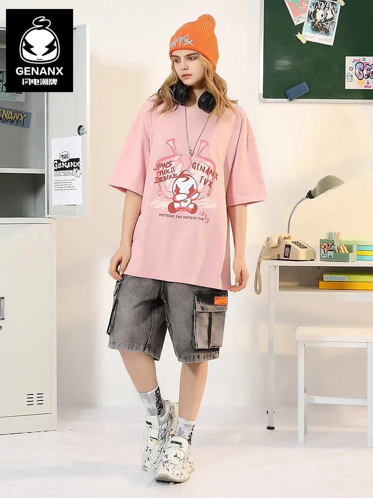 [Lightning Tide brand ×TVX joint model] Printed cotton T-shirt