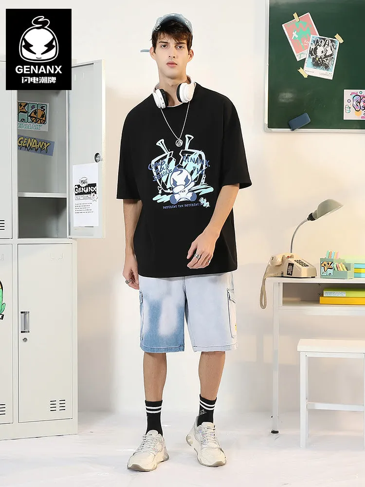 [Lightning Tide brand ×TVX joint model] Printed cotton T-shirt