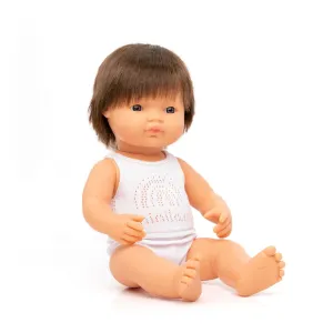 Miniland Toddler Doll BOY 38cm - Caucasian Brown Hair