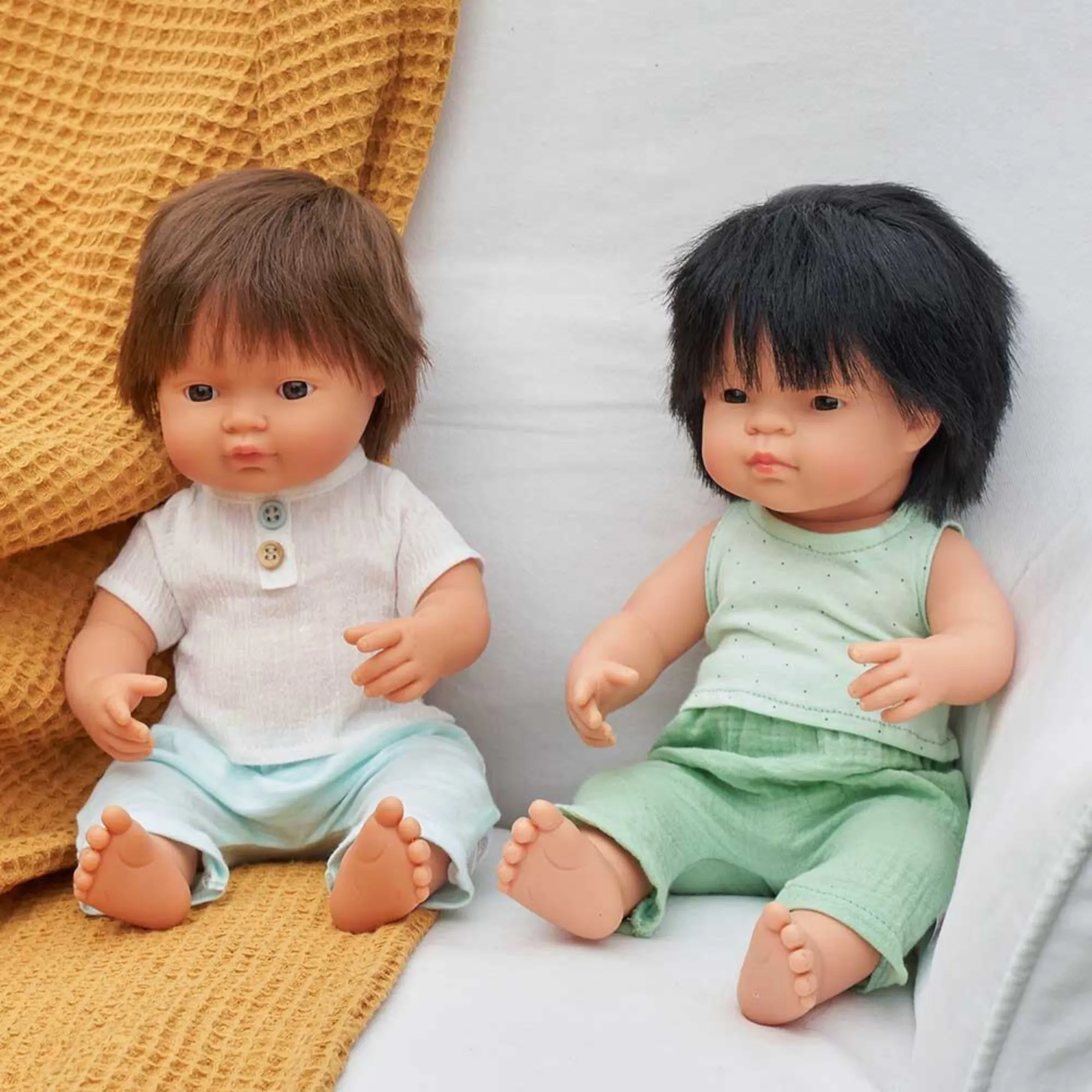 Miniland Toddler Doll BOY 38cm - Caucasian Brown Hair