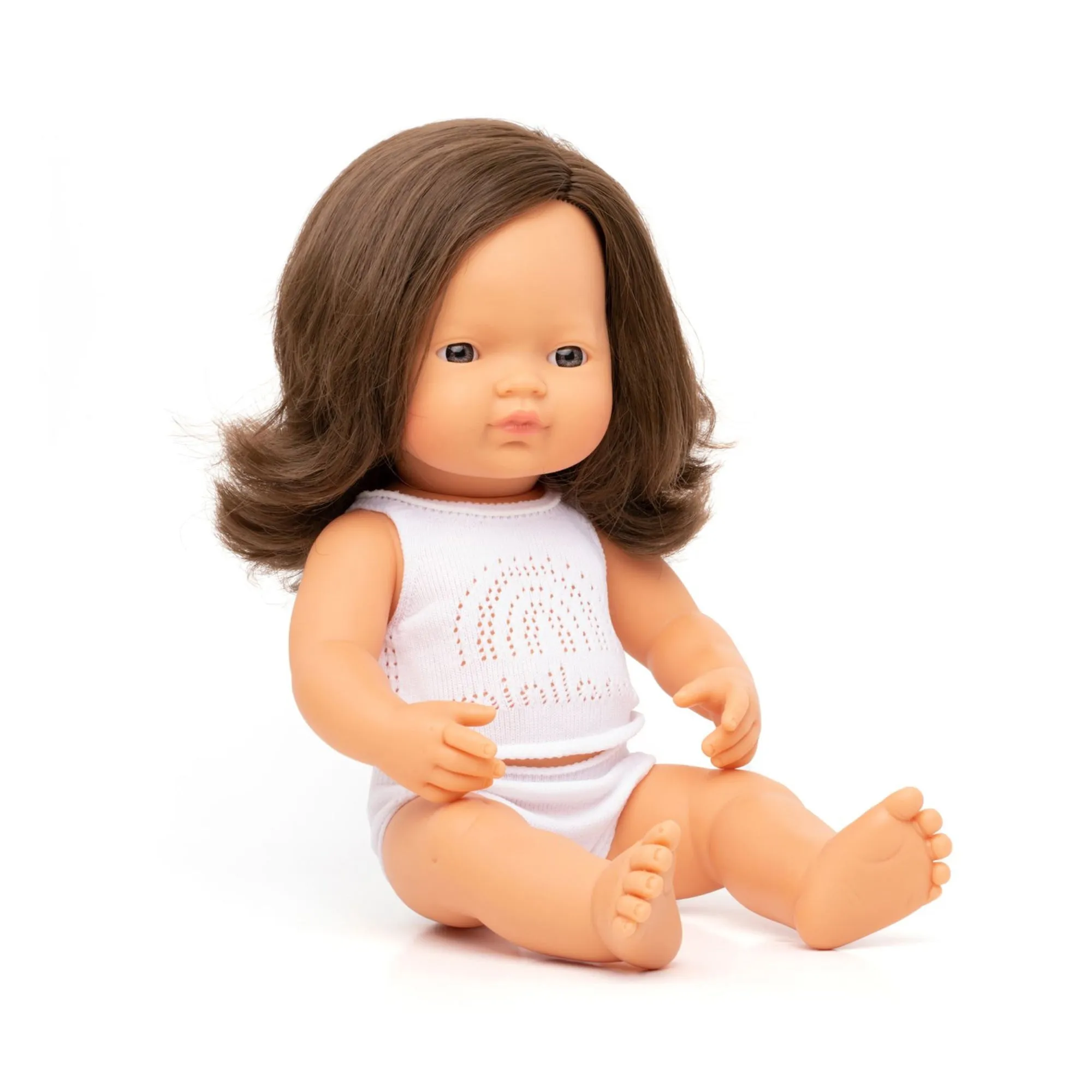 Miniland Toddler Doll BOY 38cm - Caucasian Brown Hair