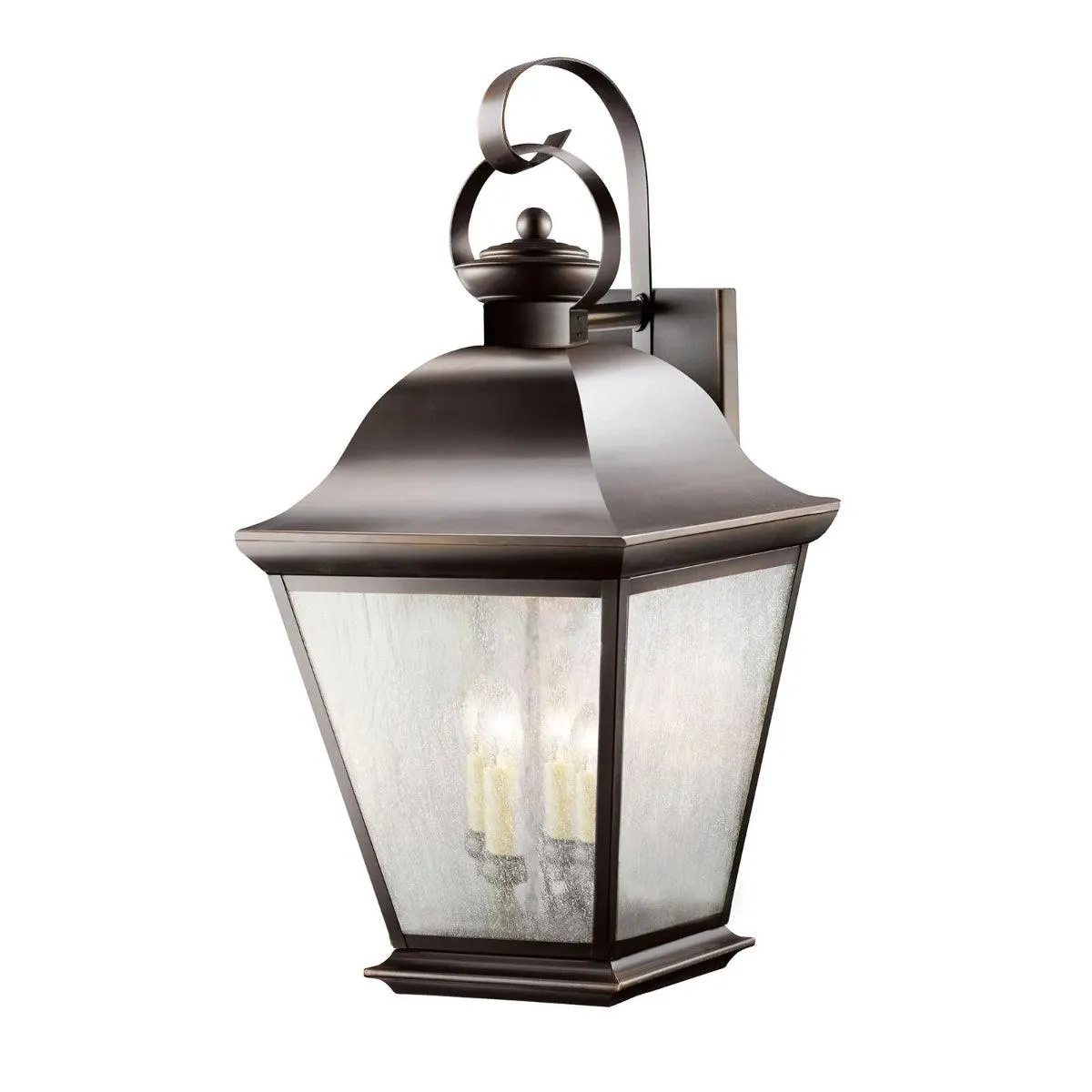 Mount Vernon 29 In 4-Lights Outdoor Wall Light With Clear Seeded Glass, Bronze Finish