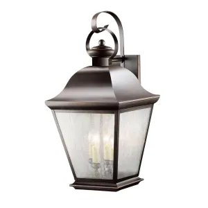 Mount Vernon 29 In 4-Lights Outdoor Wall Light With Clear Seeded Glass, Bronze Finish