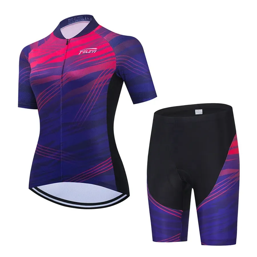 New Summer Women Jerseys Mountian Bike Clothing Racing Bicycle Ropa Ciclismo Girl Cycling Set