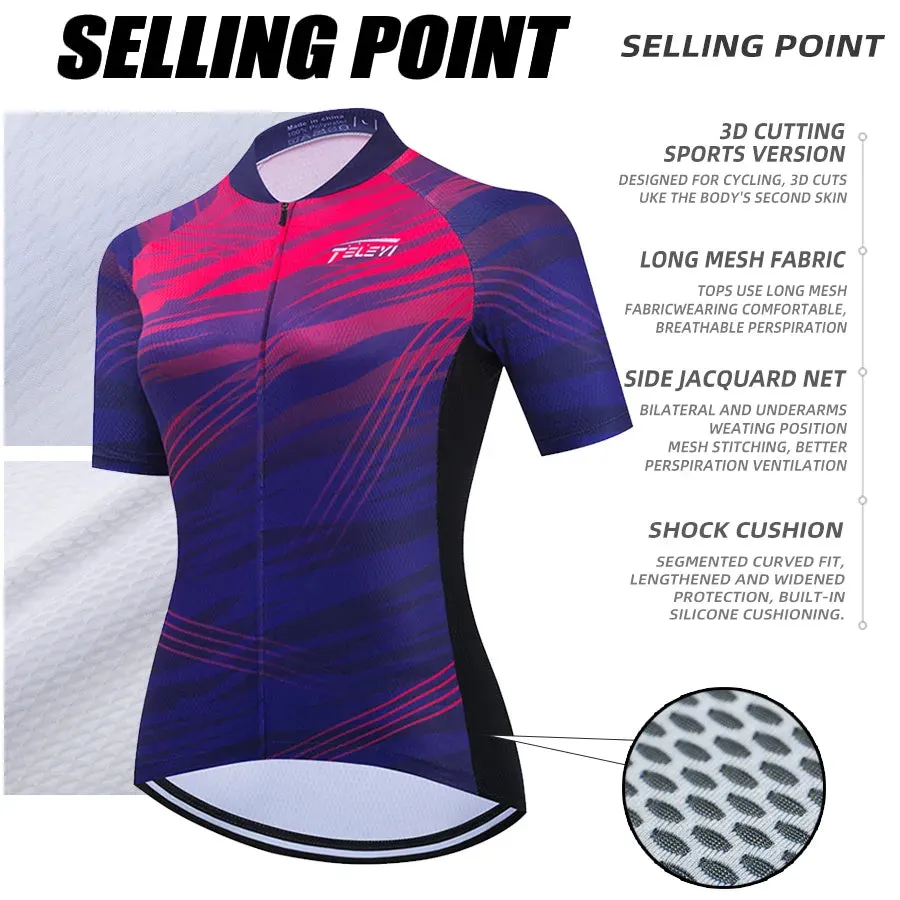 New Summer Women Jerseys Mountian Bike Clothing Racing Bicycle Ropa Ciclismo Girl Cycling Set