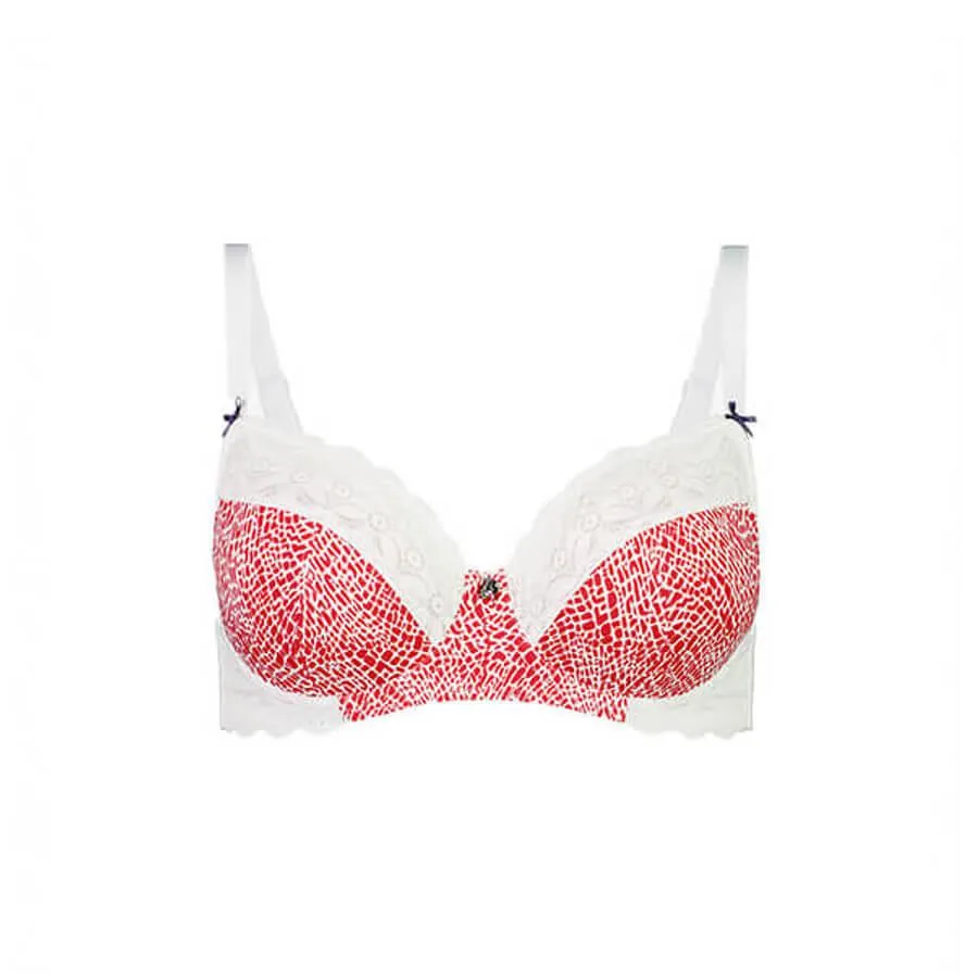 Print Balconette Bra - Queen of the Nile Lipstick Red