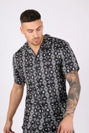 Retro Aztec Black & White Shirt