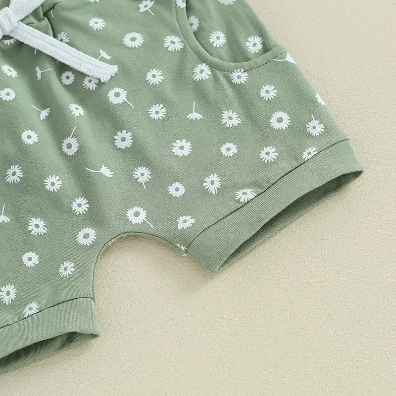 Short Sleeve Floral Shorts Baby Set