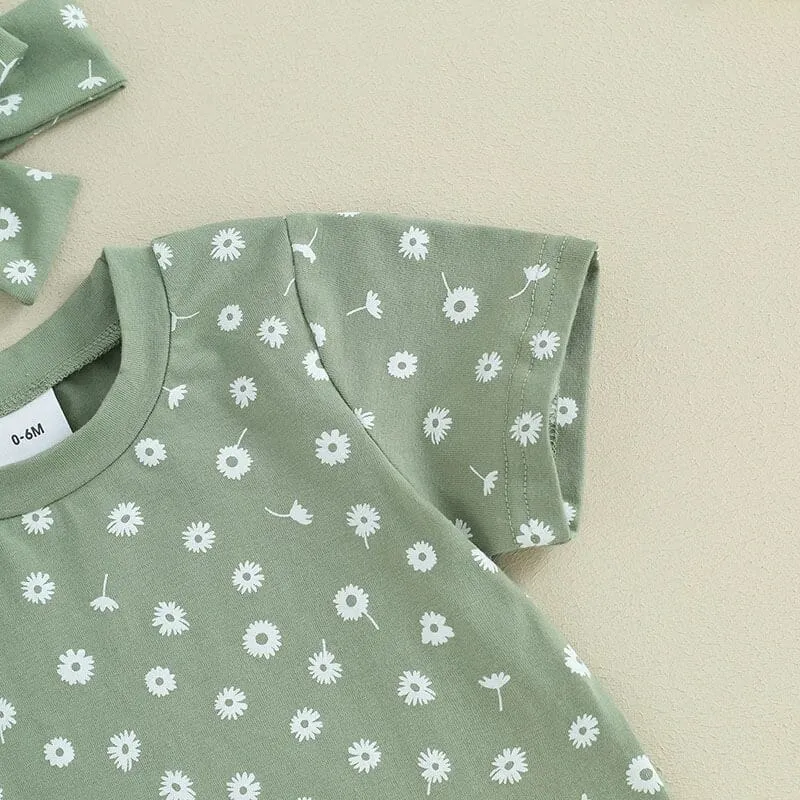 Short Sleeve Floral Shorts Baby Set